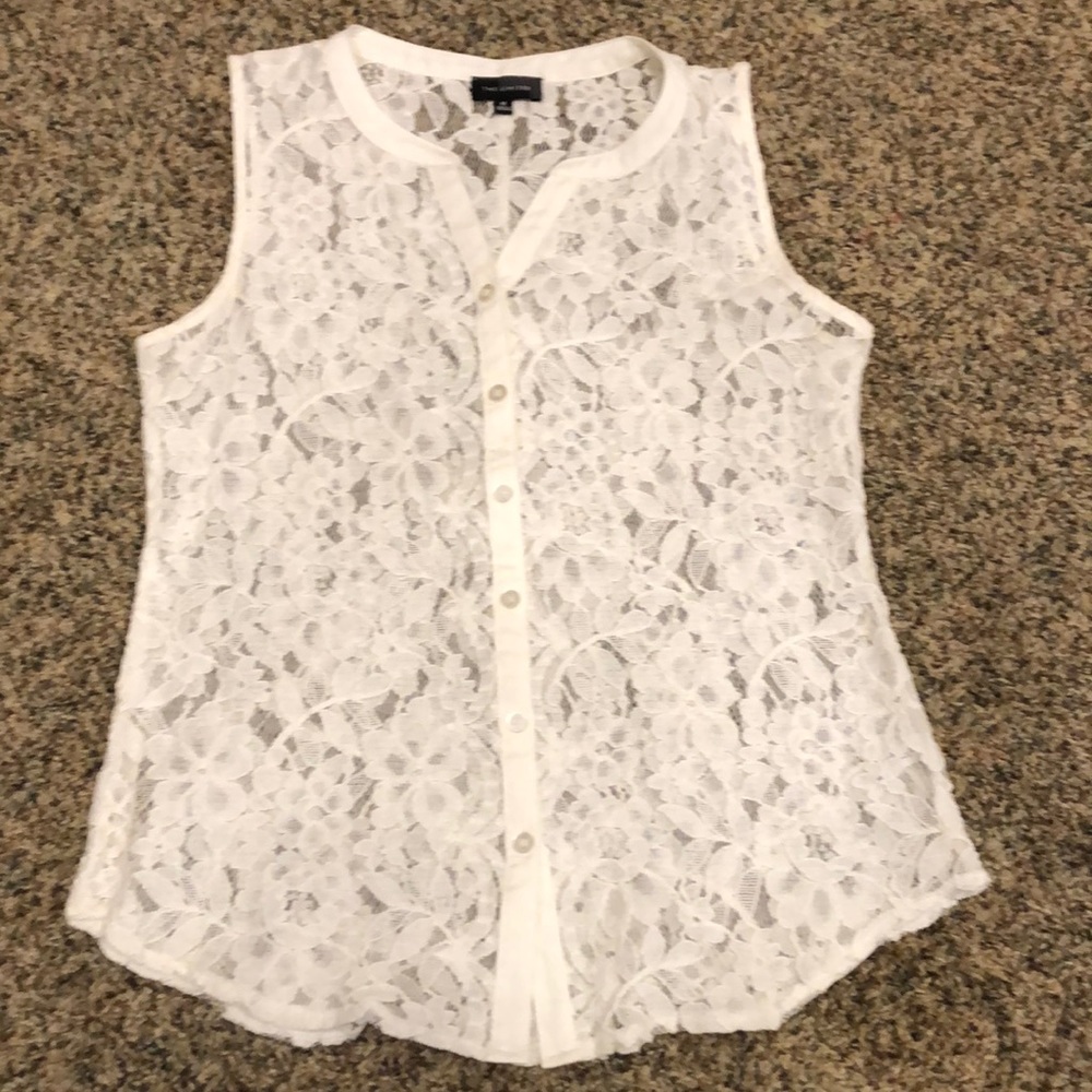 The Limited Sleeveless Lace Blouse